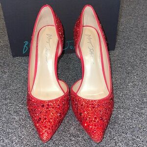 Women’s Betsey Johnson red rhinestone high heels
